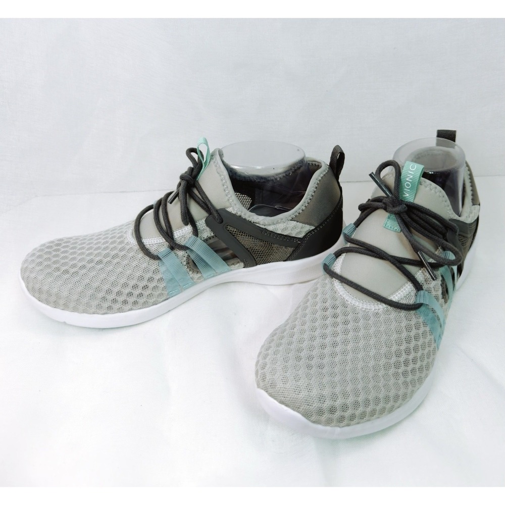 Vionic Adore Womens 9 Gray Mint Athletic Sneakers Comfort Walking Lace Up Traine